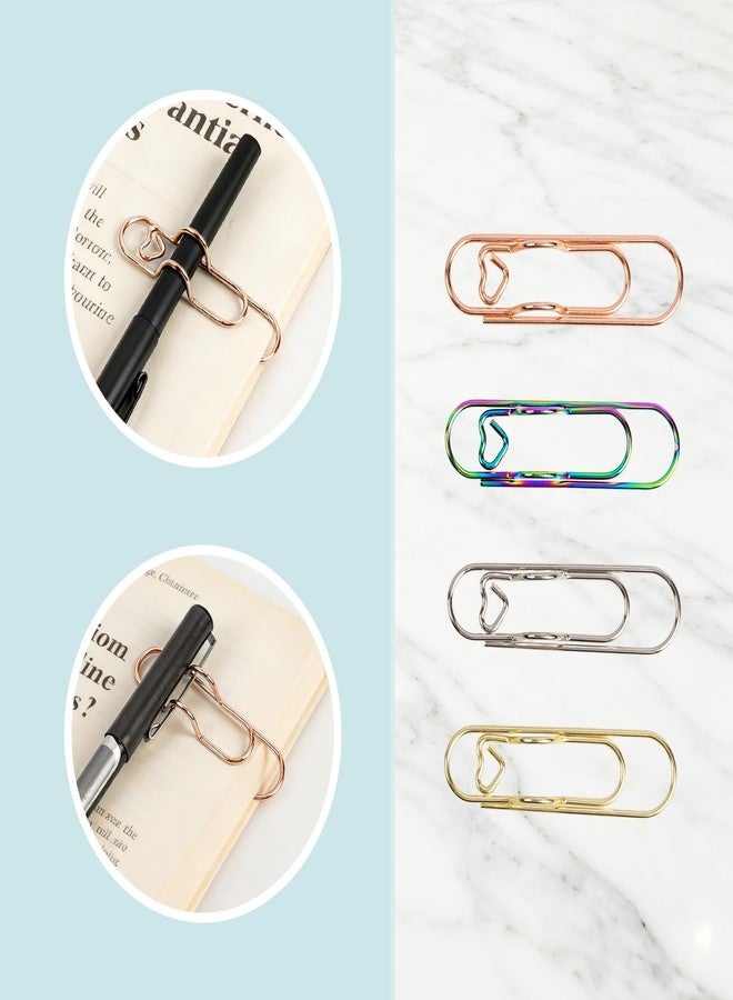 Kaileen Pen Holder Clip, Metal Pencil Holder Clips for Notebook - 8 Pcs Colorful Paper Clip Pen Holder Planner Accessories, 4 Color Available - Image 4