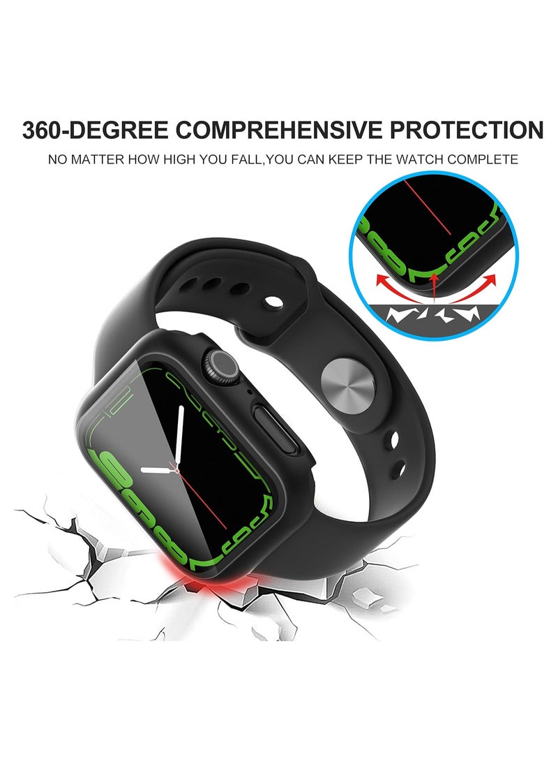 FARROBIZZ 2-Pack for Apple Watch Series 9/8/7/6/5/4/Series SE/SE 2  in mm All-around Screen Protector Case, Tempered Glass Screen Protector Case Ultra-thin for iWatch in mm Protection Cover - Clear - Image 2