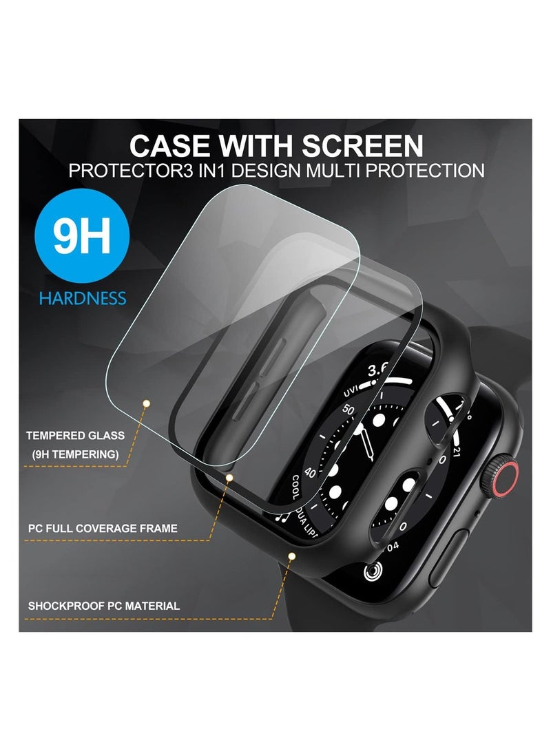 FARROBIZZ 2-Pack for Apple Watch Series 9/8/7/6/5/4/Series SE/SE 2  in mm All-around Screen Protector Case, Tempered Glass Screen Protector Case Ultra-thin for iWatch in mm Protection Cover - Clear - Image 3