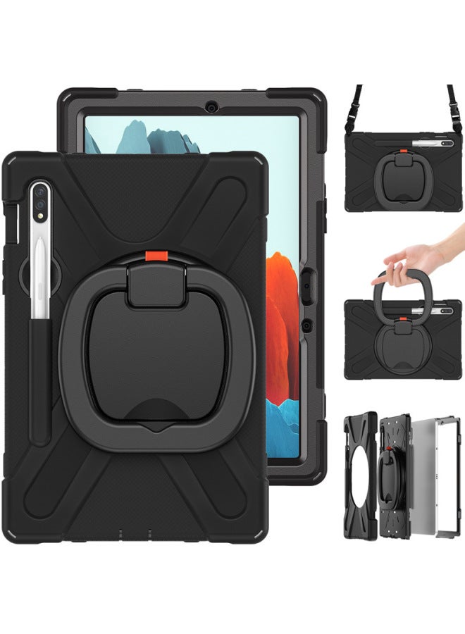 For Samsung Tab A7 T500 New Pirate King Portable Rotating Flat Protective Case T505 Strap Anti-fall Case
