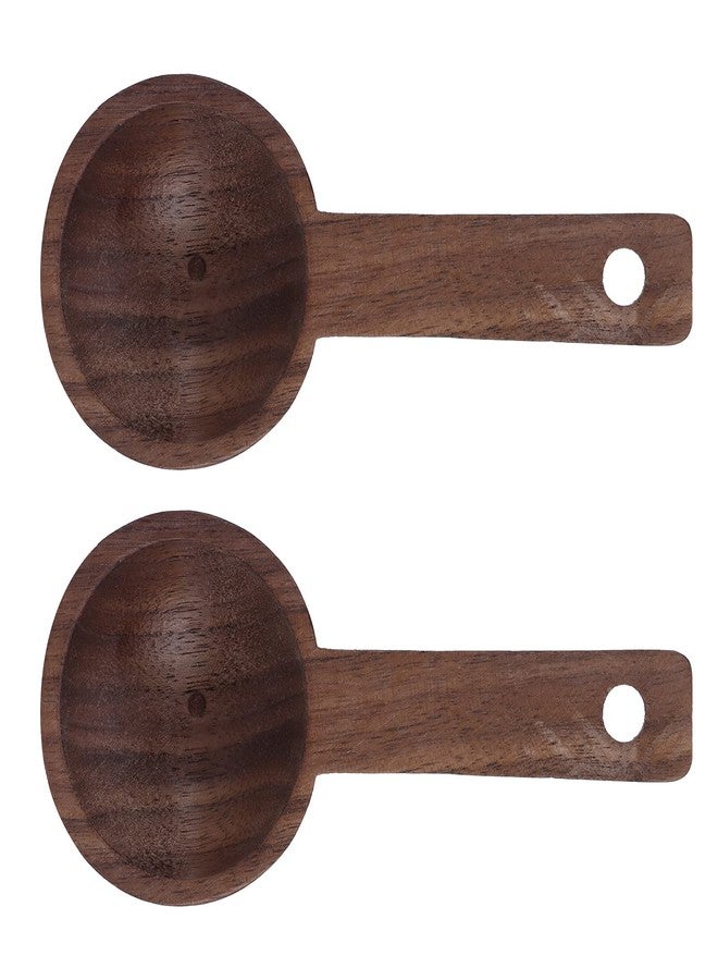 Fdit 2 Pcs Wooden Coffee Scoop, Walnut Teaspoon Measuring Spoon for Coffee Tea Sugar Flour Elegant Houshold Kitchen Measuring Tool(2#) - Image 1