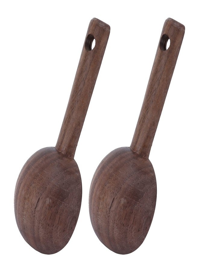 Fdit 2 Pcs Wooden Coffee Scoop, Walnut Teaspoon Measuring Spoon for Coffee Tea Sugar Flour Elegant Houshold Kitchen Measuring Tool(2#) - Image 3