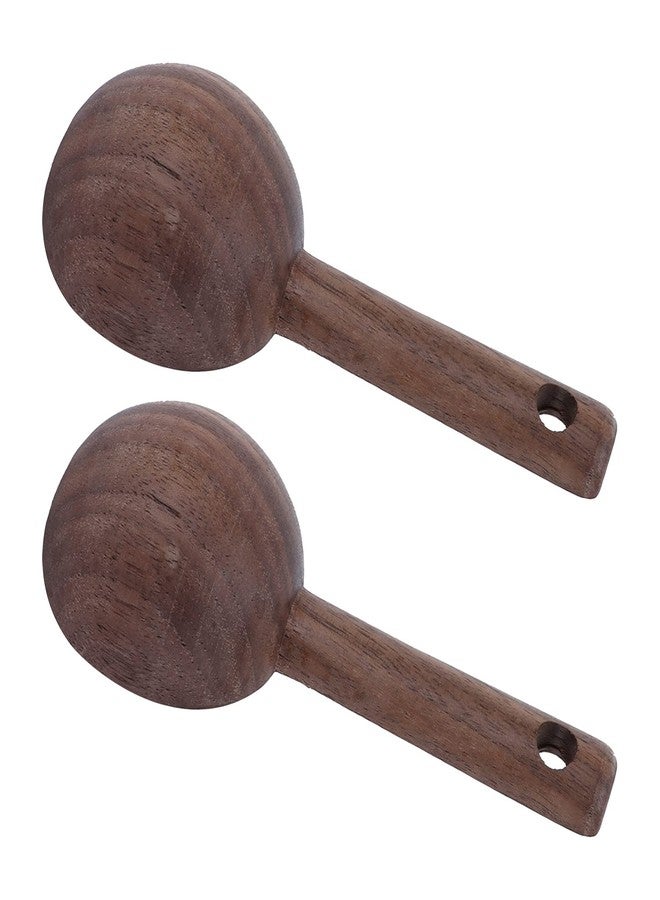 Fdit 2 Pcs Wooden Coffee Scoop, Walnut Teaspoon Measuring Spoon for Coffee Tea Sugar Flour Elegant Houshold Kitchen Measuring Tool(2#) - Image 4