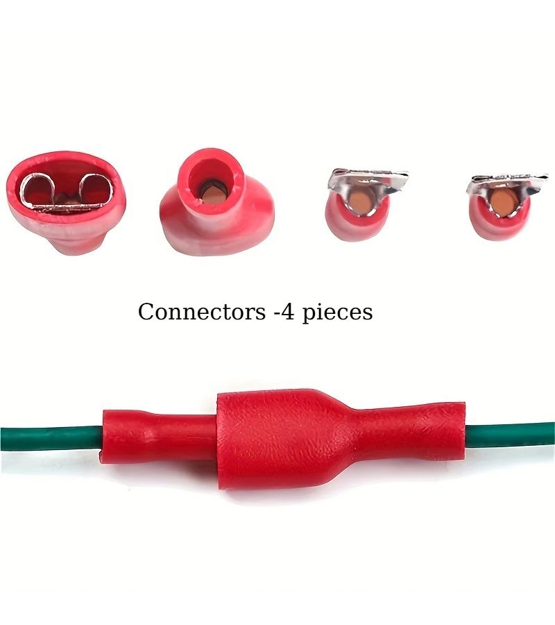 Male Female Crimp Connectors 4 Pcs Insulated Wire Spade Terminals For Automotive Cables - Image 4