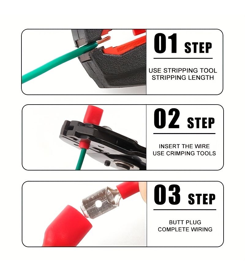Male Female Crimp Connectors 4 Pcs Insulated Wire Spade Terminals For Automotive Cables - Image 5