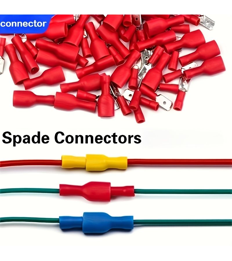 Male Female Crimp Connectors 4 Pcs Insulated Wire Spade Terminals For Automotive Cables - Image 2