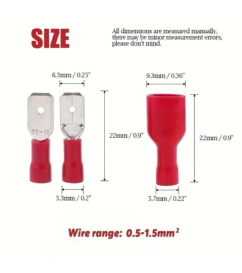 Male Female Crimp Connectors 4 Pcs Insulated Wire Spade Terminals For Automotive Cables - Image 3