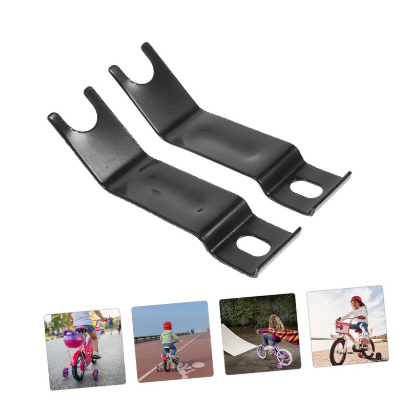 Bicycle Training Wheels Stabilizer Set Of 2 Black Iron Balance Auxiliary Wheel Extenders - Image 5