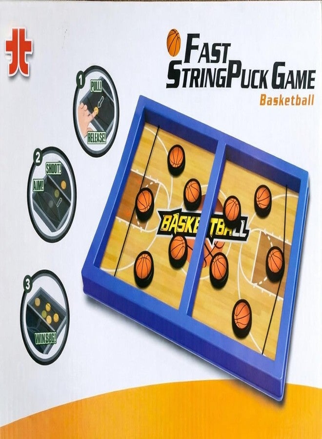 Space Enterprises Basketball Fast String Puck Game Tabletop Board Game Fast Sling Puck Game for Kids Fastest Fingers First Indoor Table Game Sling Shot Board Game Toy - Image 3