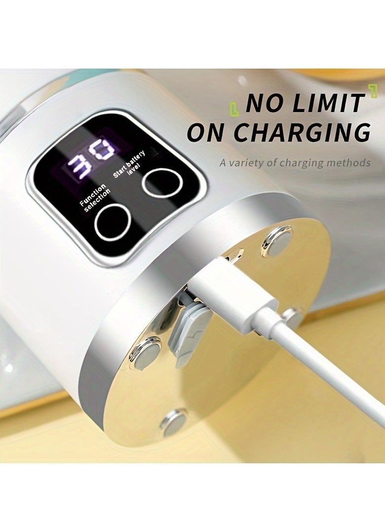 خلاط محمول قابل لإعادة الشحن عبر USB مع شاشة LED - 450 مل، 7.4 فولت 50 واط 12 شفرة، مثالي للعصائر والعصائر الطازجة، تصميم صغير الحجم للتغذية أثناء التنقل