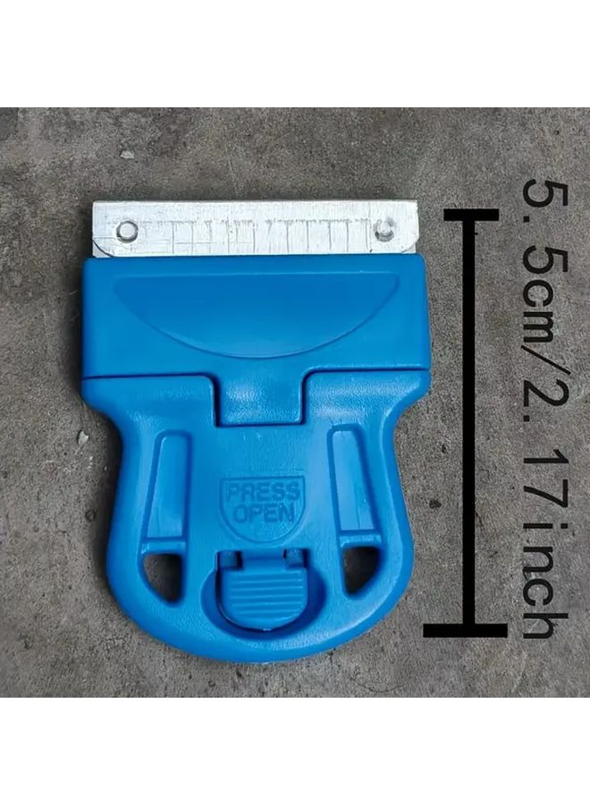 Blue Mini Scraper Tool with Ergonomic Handle for Removing Stickers Glue Paint - Image 3