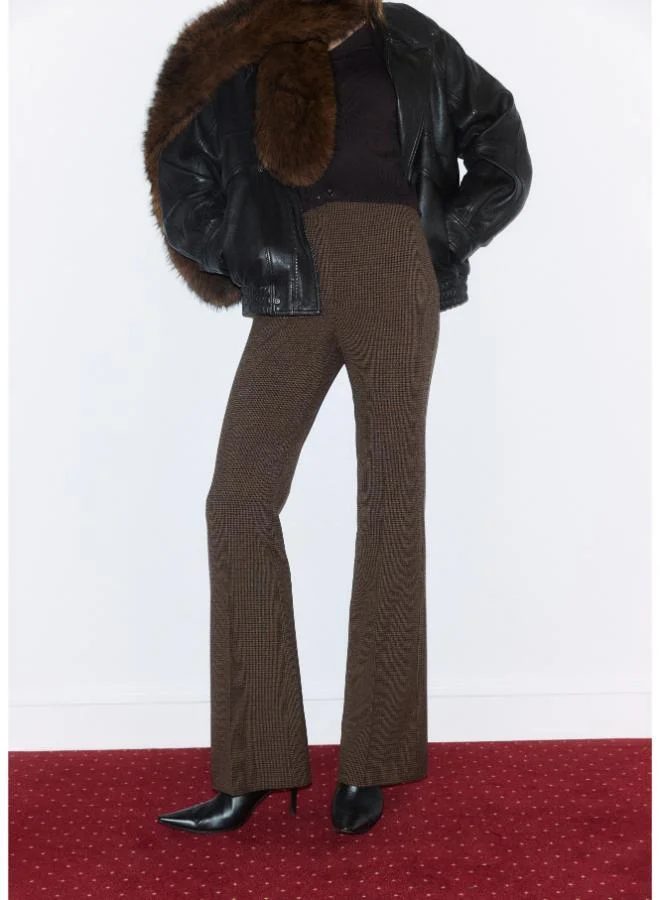 Mango Fitted houndstooth trousers