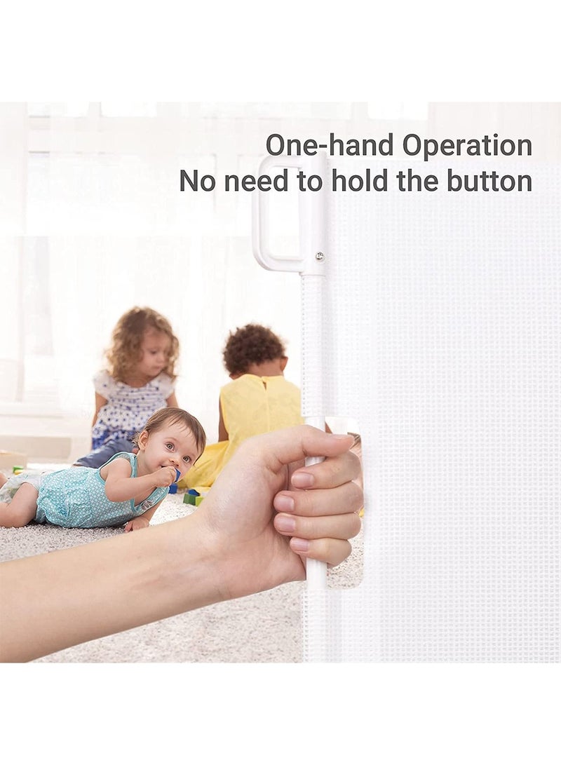 GT-Wheel Safety Gate Retractable Baby Mesh Gate for Stairs Doorways for Babies and Pets - Image 5