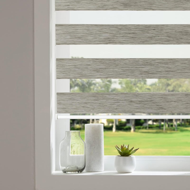 Deco Window Zebra Blinds for Windows 40 Inches W X 84 Inches H Brown Day and Night Blinds with Aluminium Cassette for Living Bed Room Office - Image 3