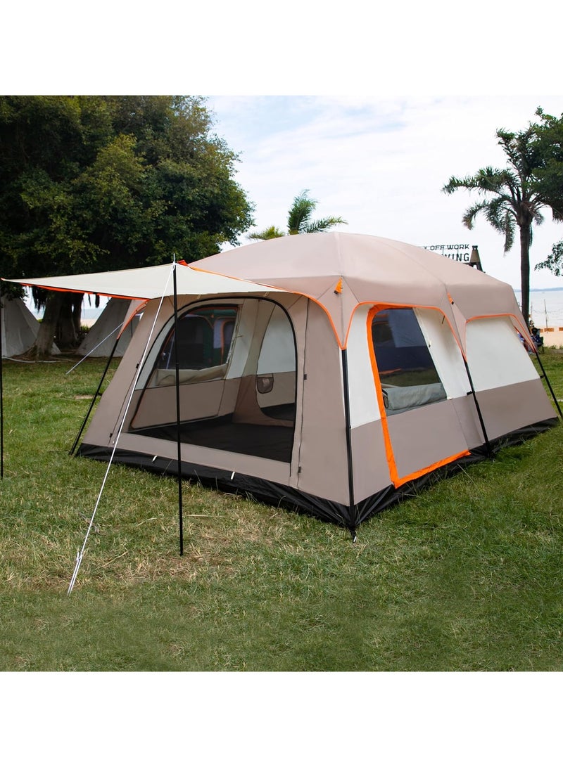 73Hours Big Camping Tent, Waterproof 2 Bedrooms Big Size Travel Tent Outdoor Camping Tent For Family - Image 2