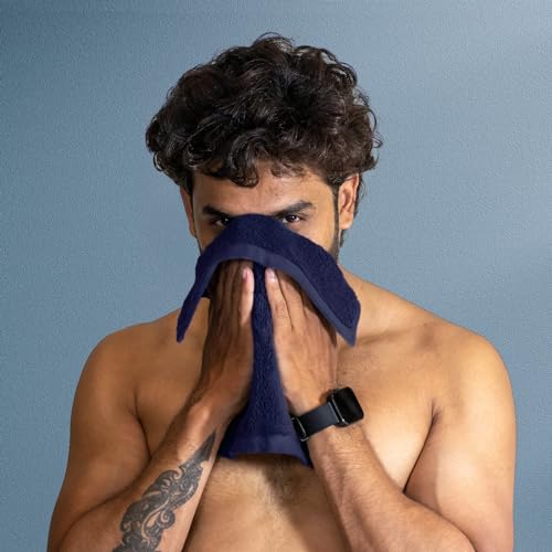 HEELIUM Bamboo Face Towel | Ultra Absorbent & Odour-Free | 3X Softer Than Cotton Towels | 30 x 30 cm - 600 GSM | Pack of 3 - Blue, Grey, Light Grey - Image 5