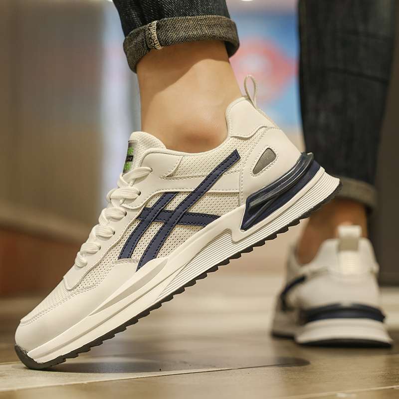 أحذية فورست غامب للرجال 2025 جديدة صيفية قابلة للتنفس أحذية كاجوال تناسب جميع الأوقات أحذية تورري للرجال عصرية ريترو لزيادة الطول أحذية رياضية عصرية Q-q68 زرقاء - Image 1