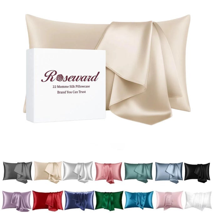 BEIGE SILK PILLOW CASES WITH ZIPPER MADE IN USA REAL SILK PILLOWCASE FOR ACNE PRONE SKIN STANDARD SIZE 6A GRADE PURE 22 MOMME 1 PC 20X26 STANDARD BEIGE