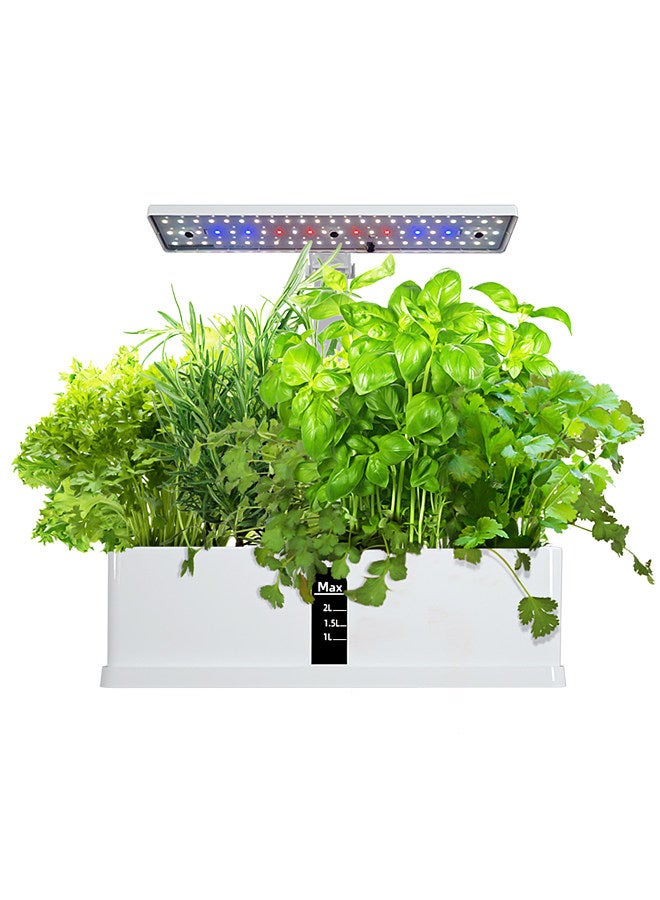Smart Hydroponics Growing System Indoor Garden Kit 9 Pods Automatic Timing with Height Adjustable 15W LED Grow Lights 2L Water Tank Smart Water Pump for Home Office Kitchen