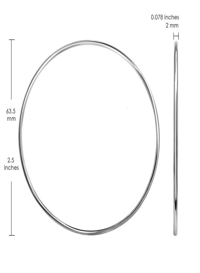 SILVERLINE JEWELRY Stainless Steel Classical Round Simple Plain Circle High Polished Bangle Bracelet for Women, Set of 3 Multi Color SMALL 2.5in - Image 5