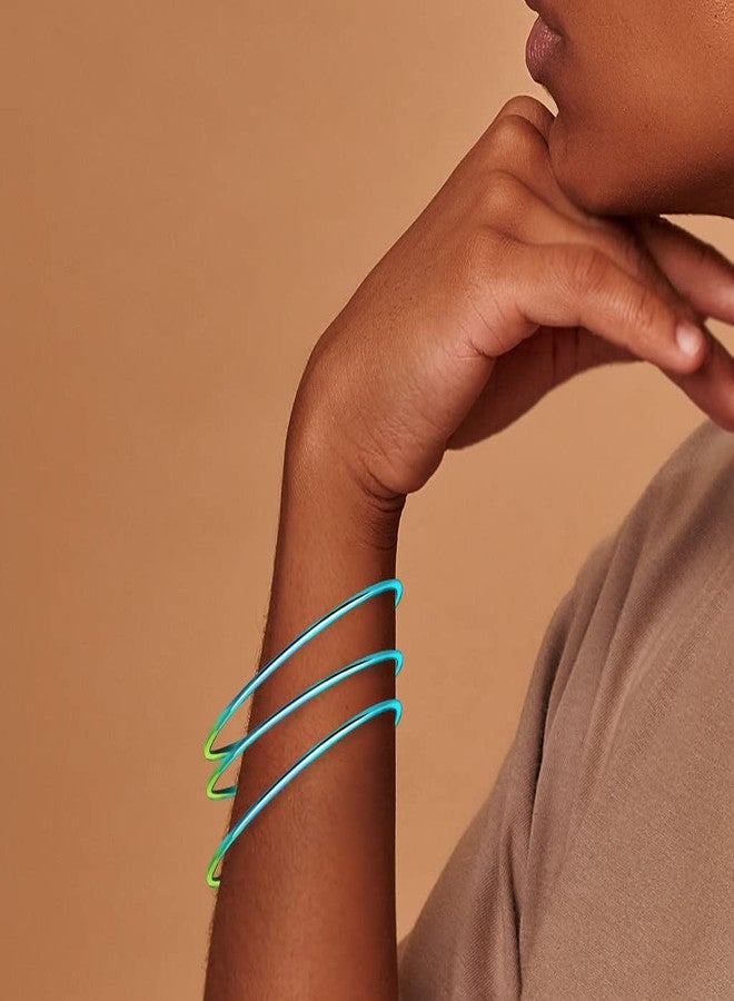 SILVERLINE JEWELRY Stainless Steel Classical Round Simple Plain Circle High Polished Bangle Bracelet for Women, Set of 3 Multi Color SMALL 2.5in - Image 3