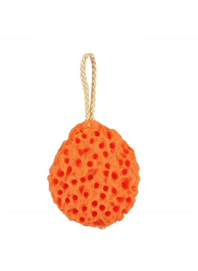 BORDSTRACT Shower Sponge, Soft Adult Bath Foam Loofah Sponge, Body Shower Spa Exfoliator Cleaning Bath Ball Body Scrubber(Orange) - Image 1