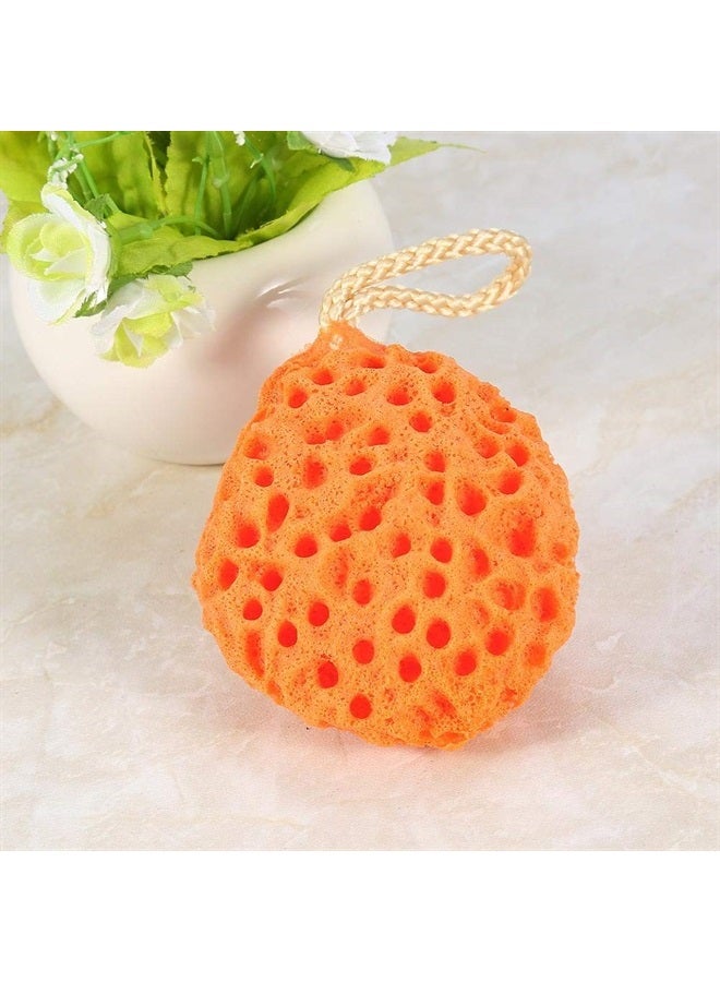 BORDSTRACT Shower Sponge, Soft Adult Bath Foam Loofah Sponge, Body Shower Spa Exfoliator Cleaning Bath Ball Body Scrubber(Orange) - Image 2