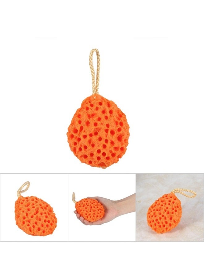 BORDSTRACT Shower Sponge, Soft Adult Bath Foam Loofah Sponge, Body Shower Spa Exfoliator Cleaning Bath Ball Body Scrubber(Orange) - Image 3