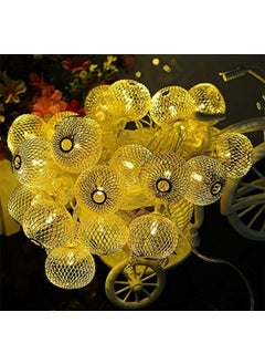 PESCA PESCA Golden Metal Lantern String Lights for Indoor Outdoor Decoration Diwali Light for Party Birthday Diwali Christmas Navratri Valentine Gift Home Decoration Light 4 Meter 25 LED Warm White  - Image 2