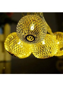 PESCA PESCA Golden Metal Lantern String Lights for Indoor Outdoor Decoration Diwali Light for Party Birthday Diwali Christmas Navratri Valentine Gift Home Decoration Light 4 Meter 25 LED Warm White  - Image 5