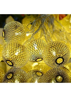 PESCA PESCA Golden Metal Lantern String Lights for Indoor Outdoor Decoration Diwali Light for Party Birthday Diwali Christmas Navratri Valentine Gift Home Decoration Light 4 Meter 25 LED Warm White  - Image 3