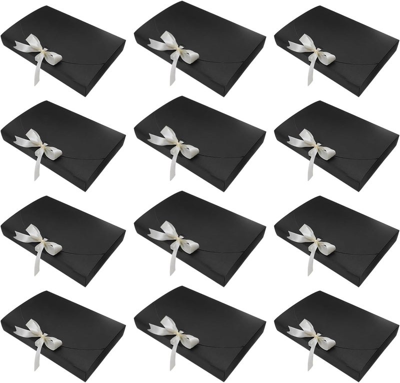 MOBUTOFU 20pcs Black Pearlized Paper Boxes and Scarves Wrapping, Rectangle Shirt and Underwear Present Packaging, Party and Holiday Wrap Envelopes 26x17.5x3.5cm - Image 1