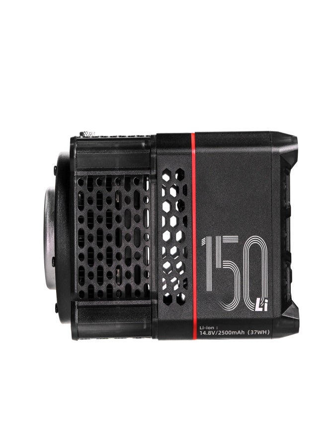 يونجنيو مصباح فيديو LED محمول YONGNUO YN150Li بقوة 150 واط، إضاءة ملء للتصوير الفوتوغرافي، نطاق درجة حرارة اللون من 3200 كلفن إلى 5600 كلفن، مصباح استوديو COB، بطارية مدمجة بسعة 2500 مللي أمبير، 12 تأثير إضاءة، مؤشر تجسيد اللون 95+، تحكم عبر تطبيق، مناسب للاستخدام في الأماكن المغلقة والمفتوحة والبث المباشر. - Image 1