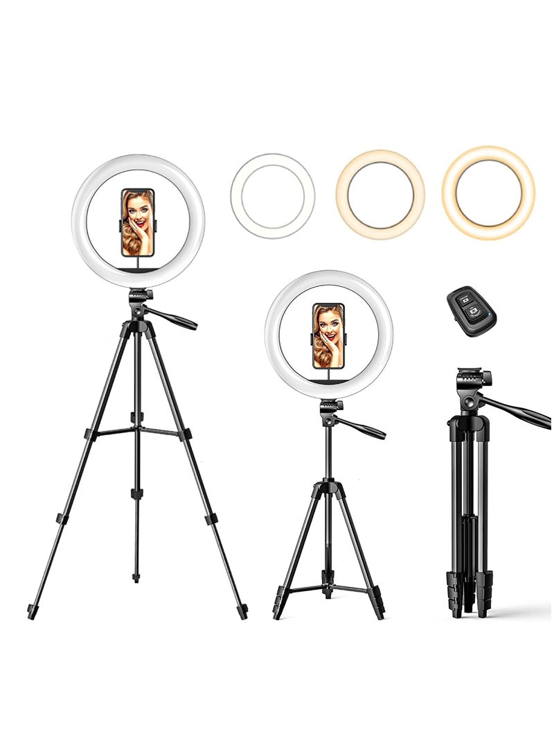 Ring Light with Stand and Phone Holder, Selfie Ringlight with Photographic Light Mounting - Image 1