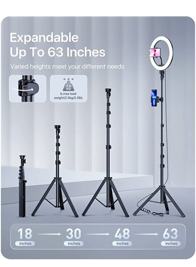 Ring Light with Stand and Phone Holder, Selfie Ringlight with Photographic Light Mounting - Image 5