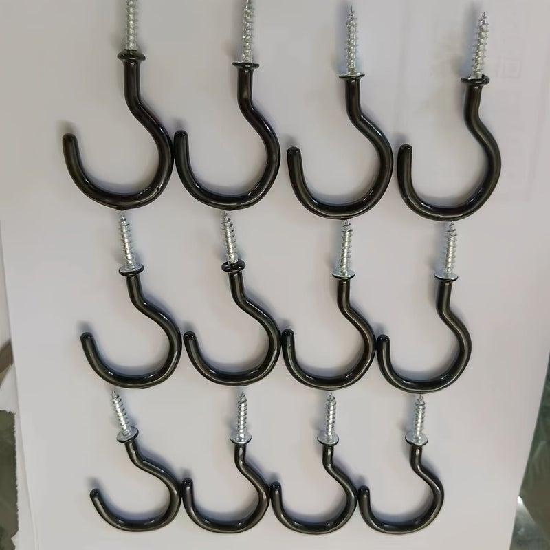 Black 5/8 Inch Cup Hooks 12 Pack for Jewelry Keys Wall Hanging - Image 2