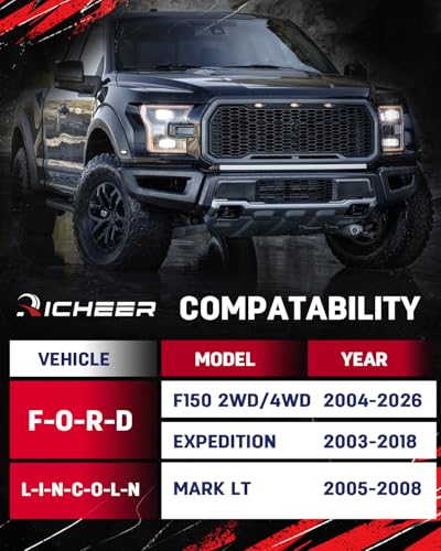 Richeer 3 inch Leveling Lift Kit Compatible with 2004-2026 F150, Leveling Lift Kit Fit for 2004-2026 F150 2WD 4WD, 2003-2018 Expedition Forged Front Strut Spacers Raise the Front of your F150 by 3" - Image 2