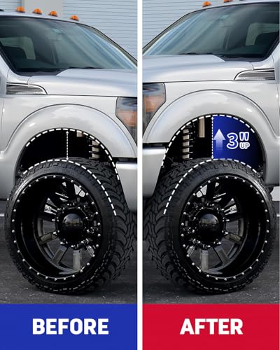Richeer 3 inch Leveling Lift Kit Compatible with 2004-2026 F150, Leveling Lift Kit Fit for 2004-2026 F150 2WD 4WD, 2003-2018 Expedition Forged Front Strut Spacers Raise the Front of your F150 by 3" - Image 4