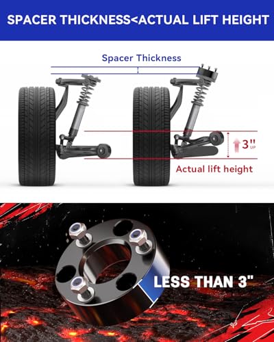 Richeer 3 inch Leveling Lift Kit Compatible with 2004-2026 F150, Leveling Lift Kit Fit for 2004-2026 F150 2WD 4WD, 2003-2018 Expedition Forged Front Strut Spacers Raise the Front of your F150 by 3" - Image 5