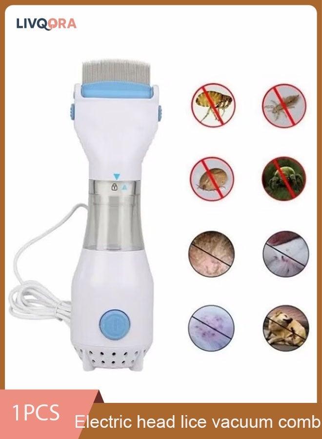 LIVQORA Electric Head Lice Vacuum Comb, Fast Lice Removal Hair Cleaner, Electric Lice Comb, Convenient for Home Use, Easy Cleaning (White) - Image 1