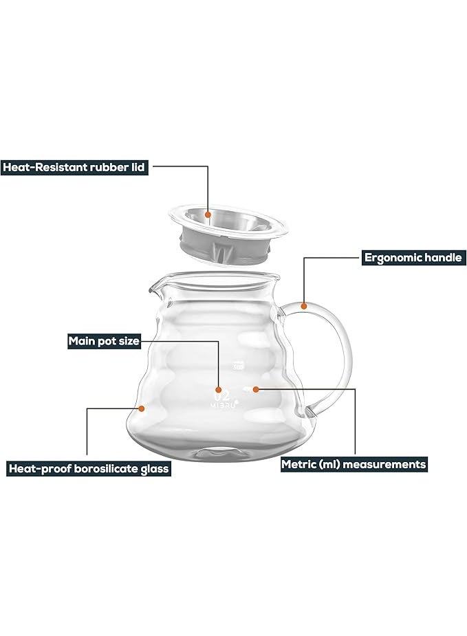 Hario Coffee Server V60 Clear Heat Resistant Glass Range Coffee Server Pour Over Coffee Tea Server Hand Drip Coffee Jug Kettle Coffee Maker Teapot 600ml - Image 5