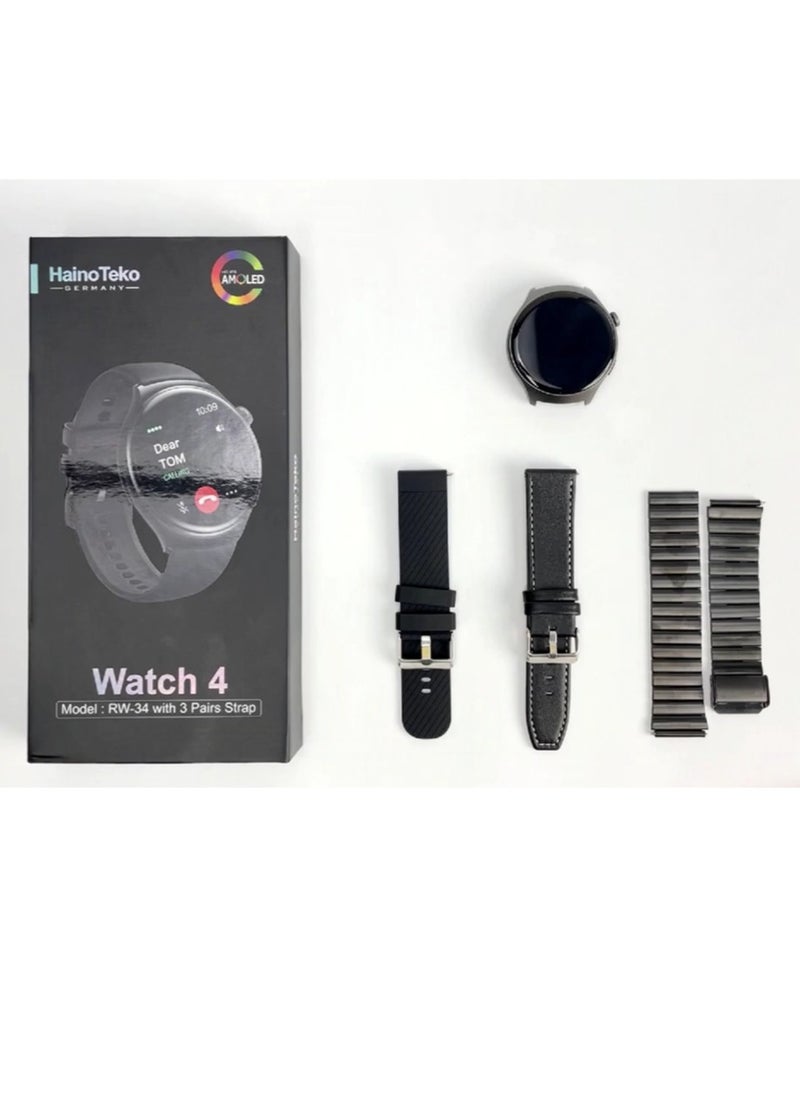 Haino Teko - Haino Teko Germany RW-34 AMOLED Display Smart Watch with 3 Pair Strap For Men's and Boys - Image 1