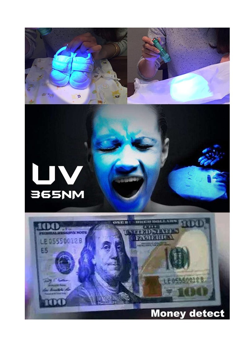 Excefore - UV Torch, UV 365nm Blacklight Flashlightm, Black Lights for Pet Urine Detector Resin Curing (UV flashlight + charger + 18650 battery) - Image 1