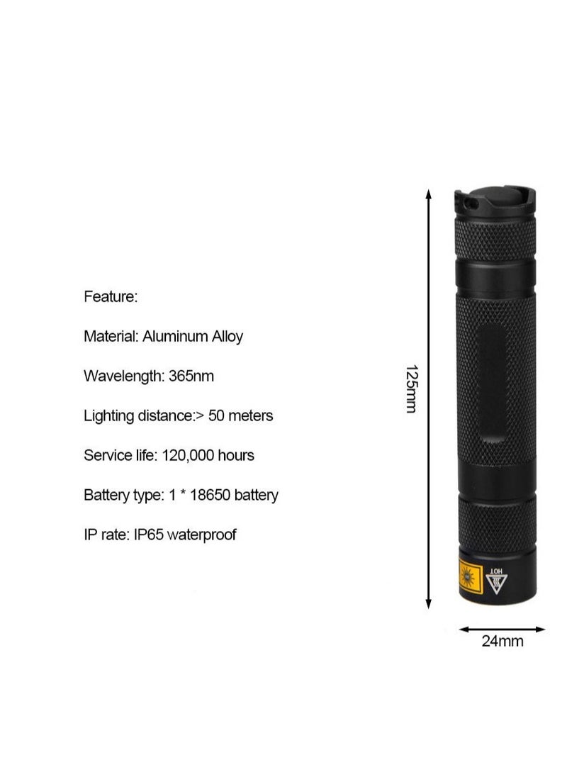 Excefore - UV Torch, UV 365nm Blacklight Flashlightm, Black Lights for Pet Urine Detector Resin Curing (UV flashlight + charger + 18650 battery) - Image 1