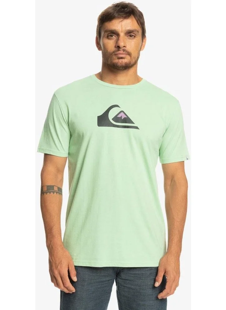 كويك سيلفر Comp Logo Men's Green Crew Neck T-shirt