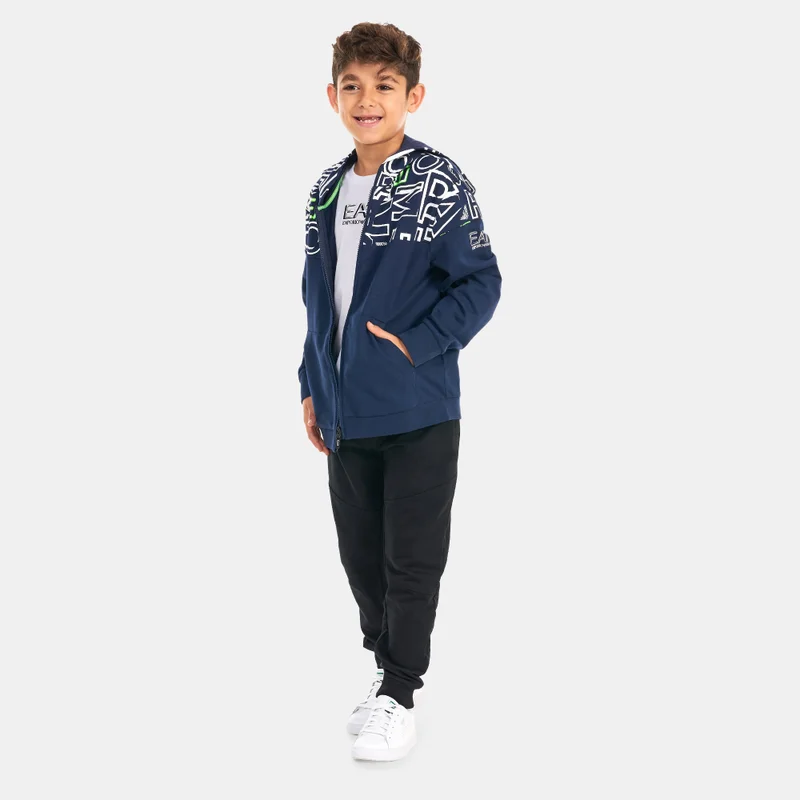EA7 Emporio Armani Kids' Logo Series Full-Zip Hoodie