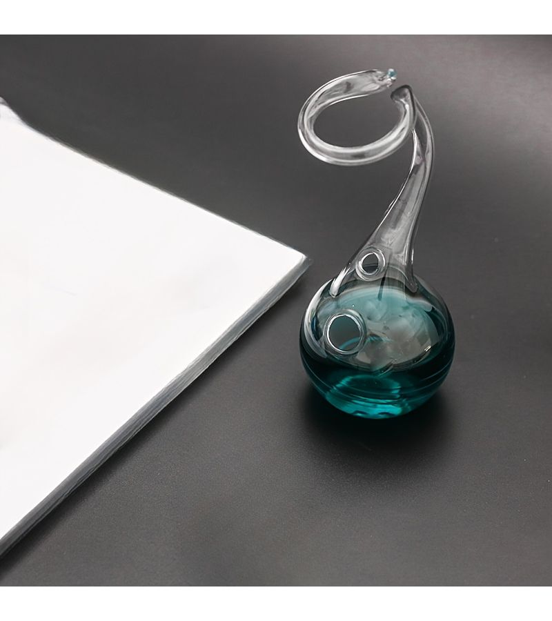Handcrafted Little Swan Glass Pen Holder With Self Adjusting Color Mixing Wash Stand - Image 3