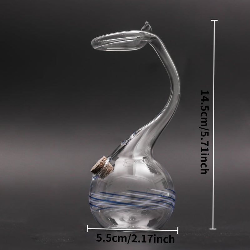 Handcrafted Little Swan Glass Pen Holder With Self Adjusting Color Mixing Wash Stand - Image 2