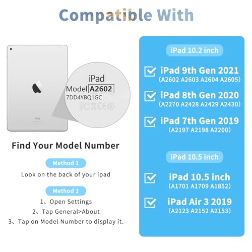 FUWANG Keyboard Case for iPad 9th 8th 7th Generation 10.2 inch, Detachable 7 Colors Backlit for iPad 9th Generation Case with Keyboard, Keyboard Case for iPad Pro 10.5"/Air 3rd Gen, with Pencil Holder - Image 2