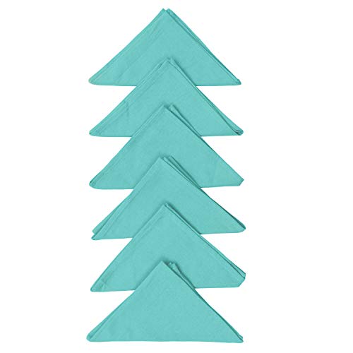 Dekor World Cotton Aqua Ogee Printed and Solid Napkin Set (Pack of 12) - Image 3